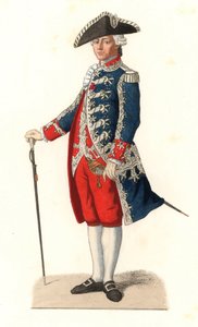 维尔热纳伯爵夏尔-格拉维耶（1719-1787），身着制服担任国王门前的卫兵队长，法国
