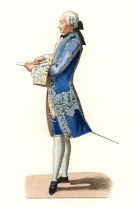 查尔斯-罗萨利-德-罗汉-沙博（1740-1813），雅尔纳克伯爵，根据奥利维尔1777年的画作绘制 - 石版印刷，根据埃德蒙-勒切瓦利埃-切维尼亚尔（1825-1902）的插图绘制，出自《16世纪历史服装》。 作者 Edmond Lechevallier-Chevignard