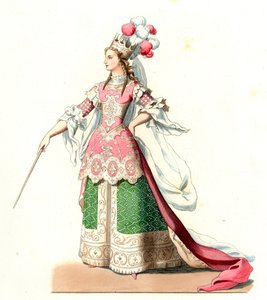 穿着芭蕾舞服装的法国妇女 作者 Edmond Lechevallier-Chevignard