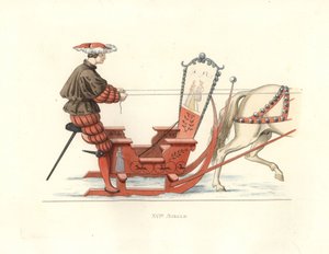 德国男子参加雪橇比赛 作者 Edmond Lechevallier-Chevignard