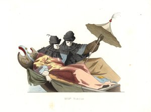 戴着鲍特面具的威尼斯人 作者 Edmond Lechevallier-Chevignard
