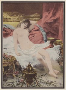 Delerium，坐在沙发上的女人（彩色平版印刷） 作者 埃德蒙·路易斯·杜潘