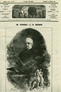 法国政治家阿道夫·梯也尔 (1797-1877) 的肖像。 E. Morin 的“L