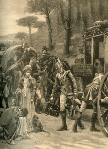约瑟夫·波拿巴国王从西班牙维多利亚出发的飞行，摄于1813年1890年。 作者 埃德蒙·布莱尔·莱顿
