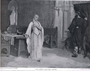 Lady Godiva和Earl Leofric，来自&39;哈钦森的国家历史&39;，c.1910 作者 埃德蒙·布莱尔·莱顿