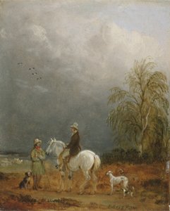 风景中的旅行者和牧羊人（船上有油） 作者 埃德蒙·布里斯托（Edmund Bristow）