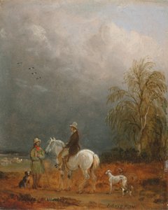 风景中的旅行者和牧羊人 作者 埃德蒙·布里斯托（Edmund Bristow）