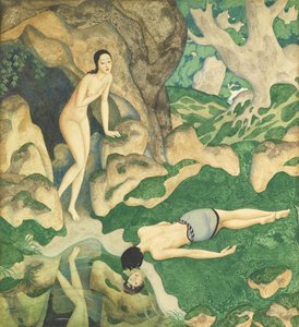 回声与水仙（纸上水彩和水粉画） 作者 埃德蒙·杜拉克（Edmund Dulac）
