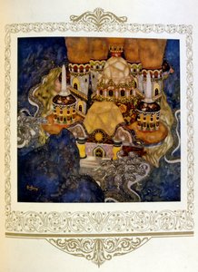插图 "红龙宫殿。塞尔维亚"，作者杜拉克。1917. 作者 埃德蒙·杜拉克（Edmund Dulac）