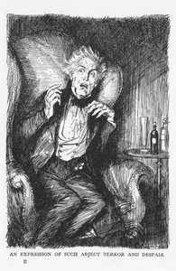 罗伯特·路易斯·史蒂文森（Robert Louis Stevenson）的《杰基尔博士和海德先生的奇怪案》中的场景，1927年 作者 埃德蒙·约瑟夫·沙利文