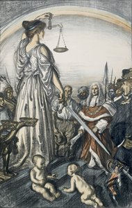 正义统治，1917年（石版画） 作者 Edmund Joseph Sullivan