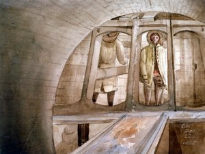建造泰晤士河隧道时使用的盾牌视图，伦敦，1835年
