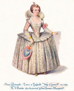 丹麦的安妮，英格兰女王，詹姆斯一世的妻子，19世纪。