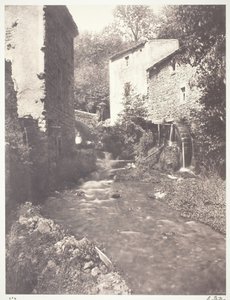 奥弗涅的水磨坊，1852年，1978年印刷。 作者 爱德华·巴尔杜斯（Edouard Baldus）