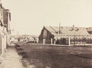 布洛涅火车站的南山墙c。 1855年。 作者 爱德华·巴尔杜斯（Edouard Baldus）
