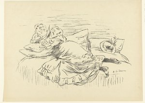 阅读的女人躺在床上
小品
书房（系列名称） 作者 L'Epreuve