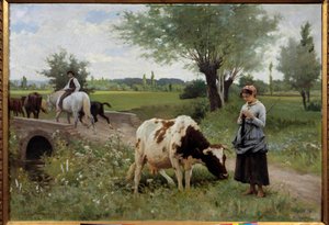 La Coache bien gardee Edouard Debat Ponsan (1847-1913) 绘画，1890 年 0.82x1.28 m 波城，美术博物馆 作者 爱德华·德巴特·庞桑