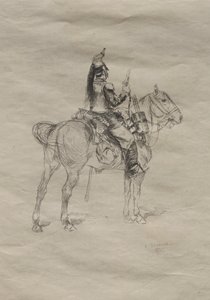 骑兵部队，1875年。 作者 让·巴蒂斯特·爱德华·Detaille