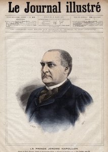 杰罗姆-波拿巴（Jerome Bonaparte dit Plon）（1822-1891）（拿破仑-杰罗姆-波拿巴或杰罗姆-拿破仑王子），杰罗姆-波拿巴（1784-1860）的儿子--1891年《图解杂志》中纳维利耶的雕刻作品