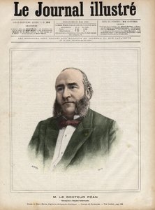 儒勒-埃米尔（Jules-Emile）-皮安（1830-1898）的肖像，法国外科医生--纳维利埃在1892年《图解日记》中的雕刻作品