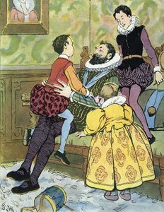 King of France Henri IV playing with his children (1553-1610) Illustration by Edouard Zier in “Nos-Gloriers-Nationales”” 1920 Collection privee 作者 爱德华·弗朗索瓦·齐尔