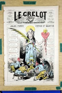 The Grelot》第732期的封面，《彩色讽刺》。 作者 爱德华·纪尧明·佩平