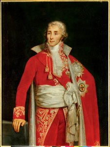 约瑟夫·富什 (Joseph Fouche) 的肖像，奥特朗托公爵 (1759-1820) 身着警察部长礼服，爱德华·路易斯·杜布费 (Edouard Louis Dubufe，1820-1883 年) 作画。 19 世纪。 暗淡。 1,31 x 0,98 米。