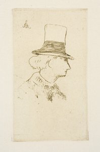 波德莱尔在戴着帽子的配置文件，1862年 作者 爱德华·马奈