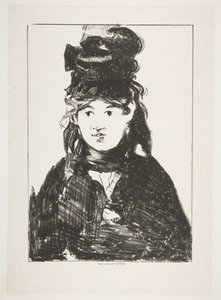 Berthe Morisot in Black，1872-74年。 作者 爱德华·马奈