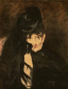 Berthe Morisot戴着长长的面纱的哀悼帽子 作者 爱德华·马奈