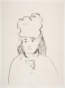 Berthe Morisot的身影，1872-74年，1884年出版。 作者 爱德华·马奈