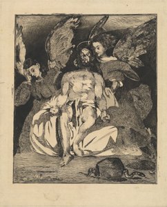 死去的基督与天使 基督与天使，1866-1867。 作者 爱德华·马奈