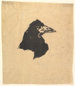 为埃德加-爱伦-坡的《乌鸦》设计海报和封面，1875年。 作者 爱德华·马奈