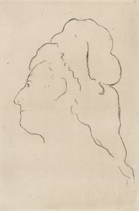 伊娃·冈萨雷斯（Eva Gonzales），头像转到左侧，1870年 作者 爱德华·马奈