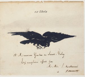 由爱德华-马奈（Edouard Manet）绘制的版画插图：埃德加-艾伦-波乌鸦乌鸦》。斯特凡-马拉美译，爱德华-马奈插图 作者 爱德华·马奈