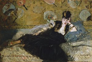 法语  La dame aux éventails 有扇子的女人 作者 爱德华·马奈