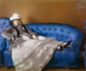 马奈特夫人在蓝色的沙发上 作者 爱德华·马奈