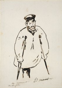 拄着拐杖的人，约1850-1880年 作者 爱德华·马奈