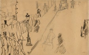 马奈 - 有煤气灯的莫斯尼尔街，1878 年 作者 爱德华·马奈