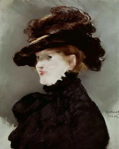 戴黑帽的梅里-洛朗，1882年。 作者 爱德华·马奈