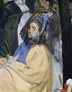 杜乐丽花园的音乐，一个蒙着面纱的女人的细节，1862年油画布细节3351