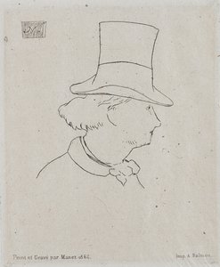 查尔斯-波德莱尔的肖像，1821-1867。 作者 爱德华·马奈