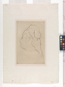 伊娃-冈萨雷斯向左转的侧面（蚀刻版画） 作者 爱德华·马奈