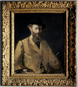 带有调色板的自画像 爱德华·马奈 (Edouard Manet) (1832-1883) 的绘画 1879 年私人收藏 作者 爱德华·马奈