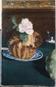 静物与奶油蛋卷，约1880年 作者 爱德华·马奈