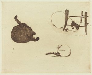 猫》 Les chats, 1869年。 作者 爱德华·马奈
