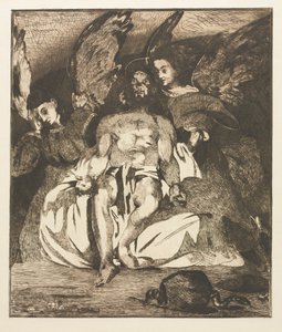 1866-1867年，与天使同归的基督。 作者 爱德华·马奈