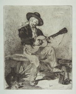西班牙歌手Le Guitarrero，1861-62年。 作者 爱德华·马奈
