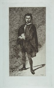 悲剧演员：鲁维埃（Rouvière），《哈姆雷特（Hamlet）》，1865-66年。 作者 爱德华·马奈