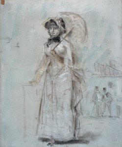 1880年，女人用一把雨伞走 作者 爱德华·马奈